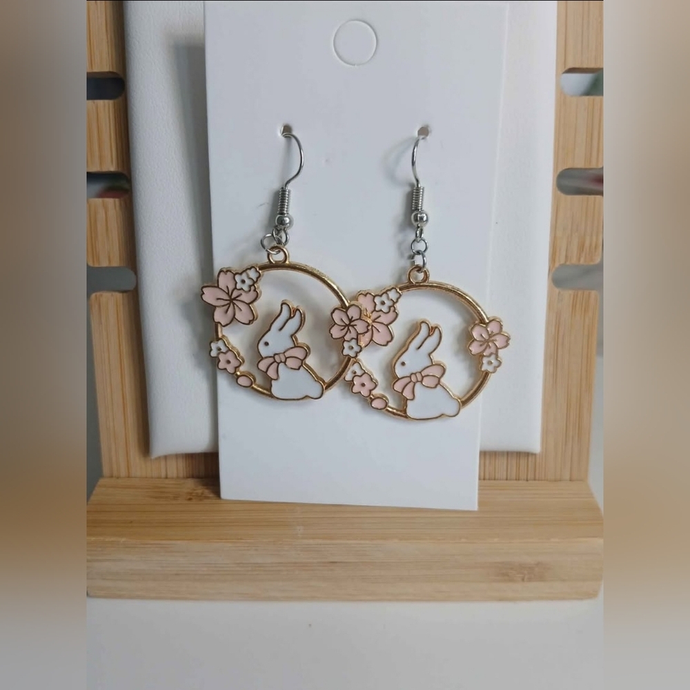 FREE With Purchase - New! Bunny Blossoms Earrings  Cherry Flower Womens Girls